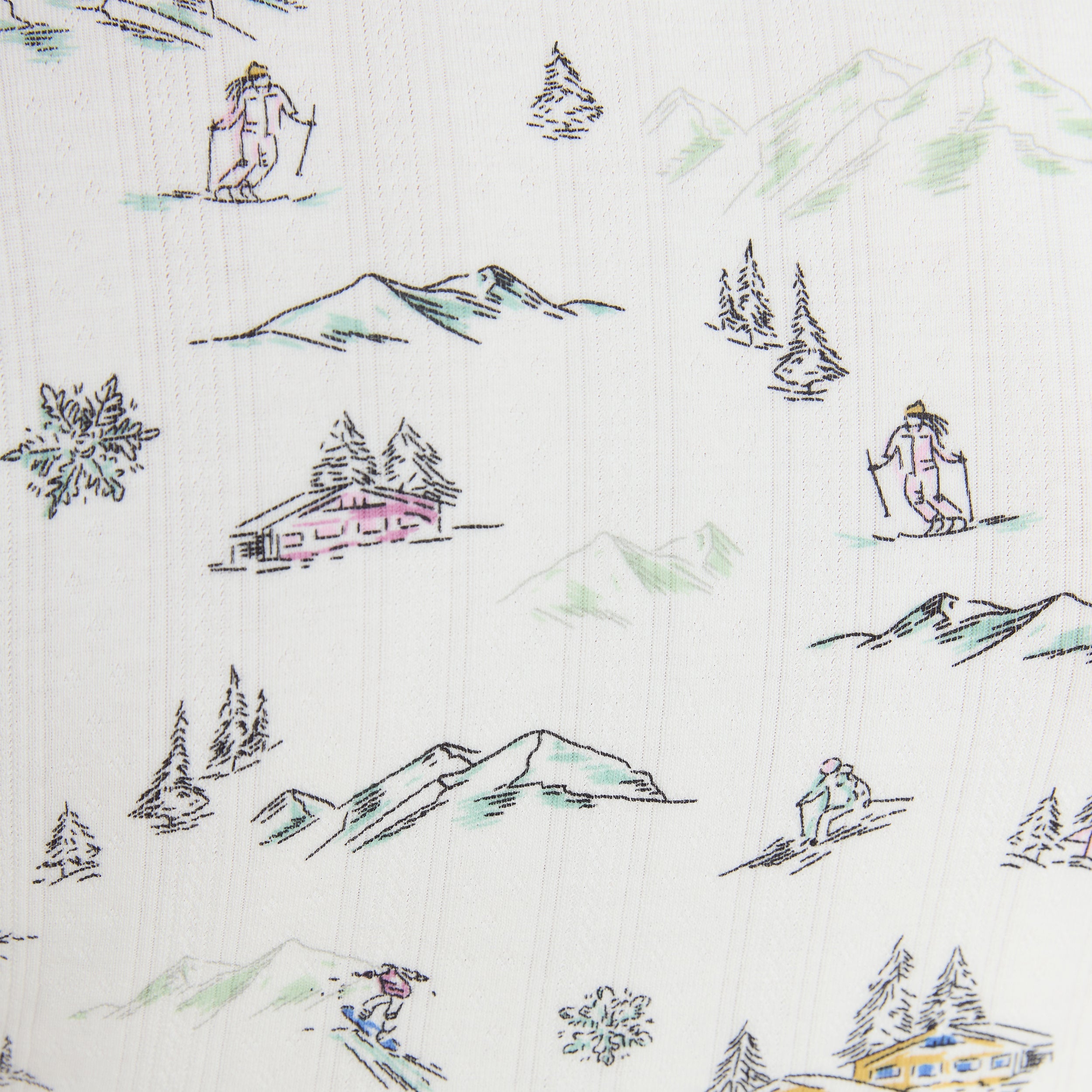 Alpine Dreams Pointelle Romper - Ski Print - Image 5
