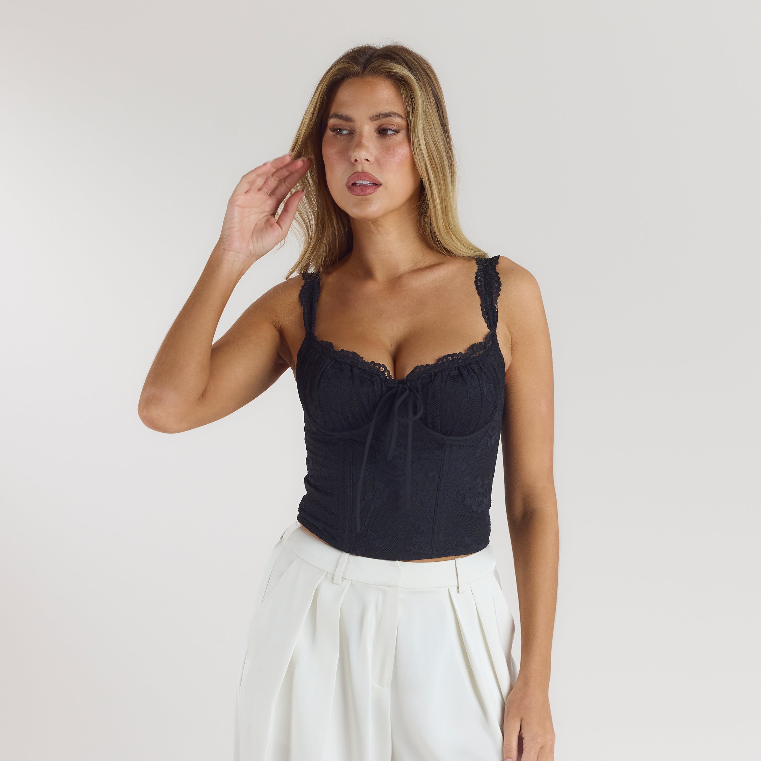 Blossom Corset Top - Black - Image 4