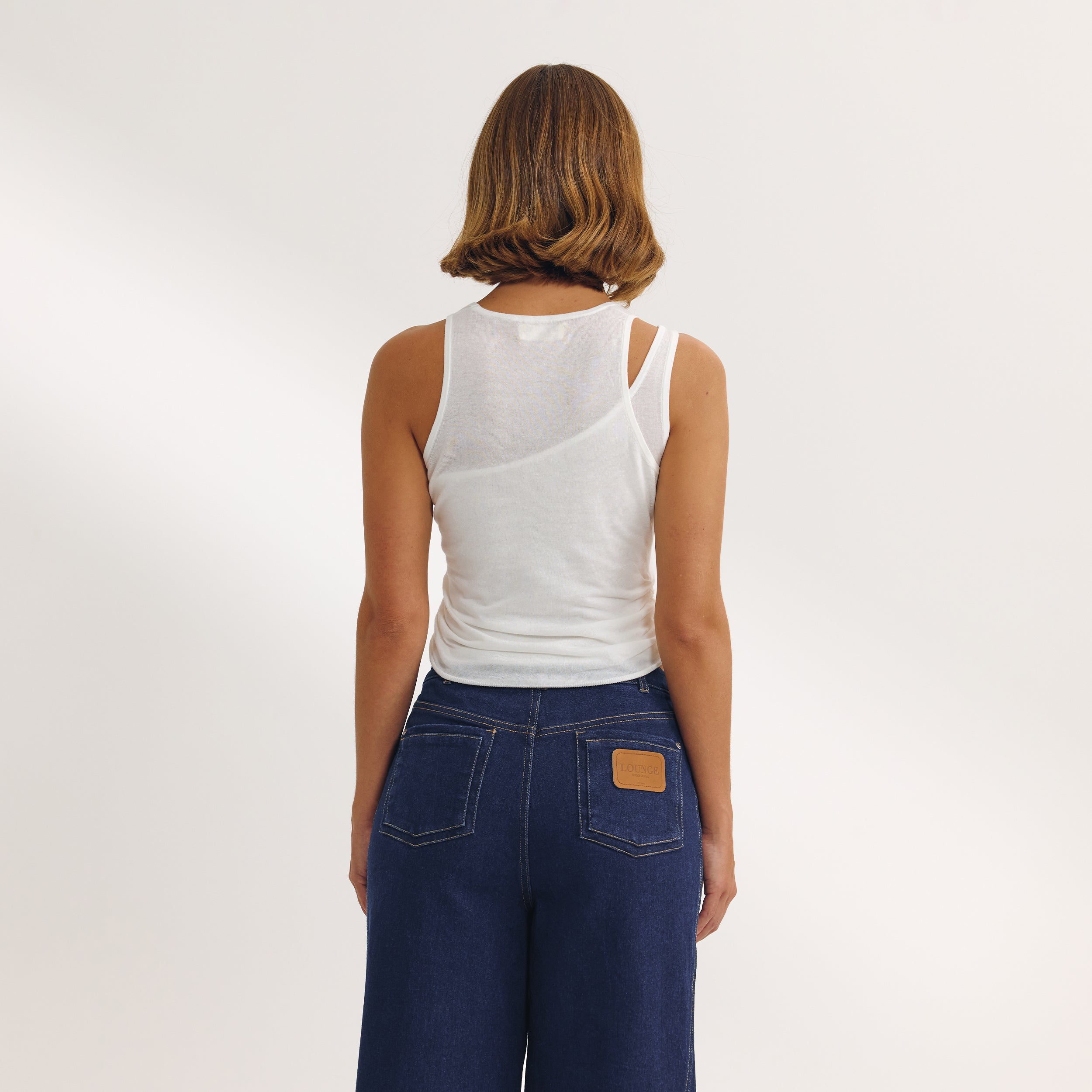 Layered Tank Top - White - Image 4
