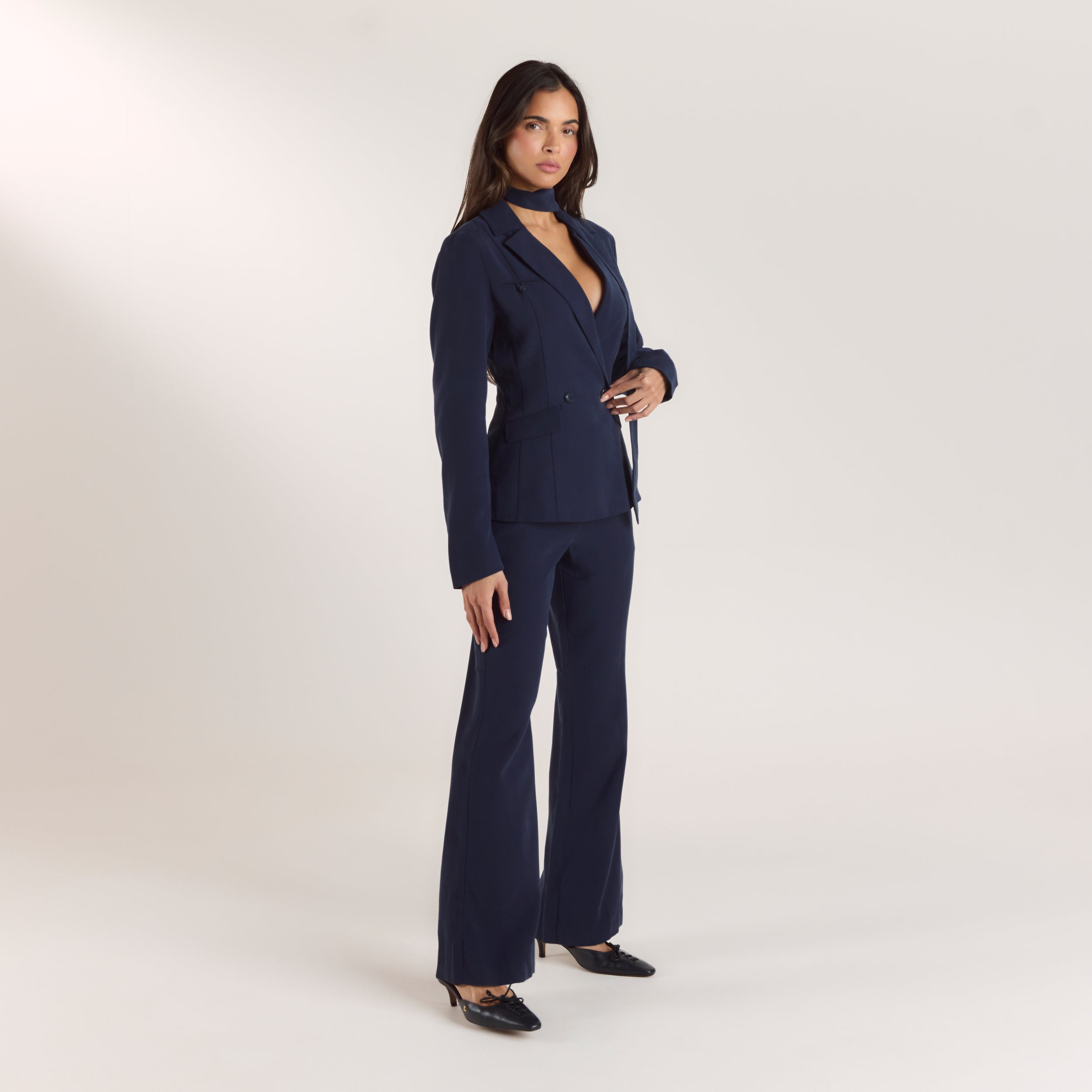90s Straight-Leg Trousers - Navy - Image 5