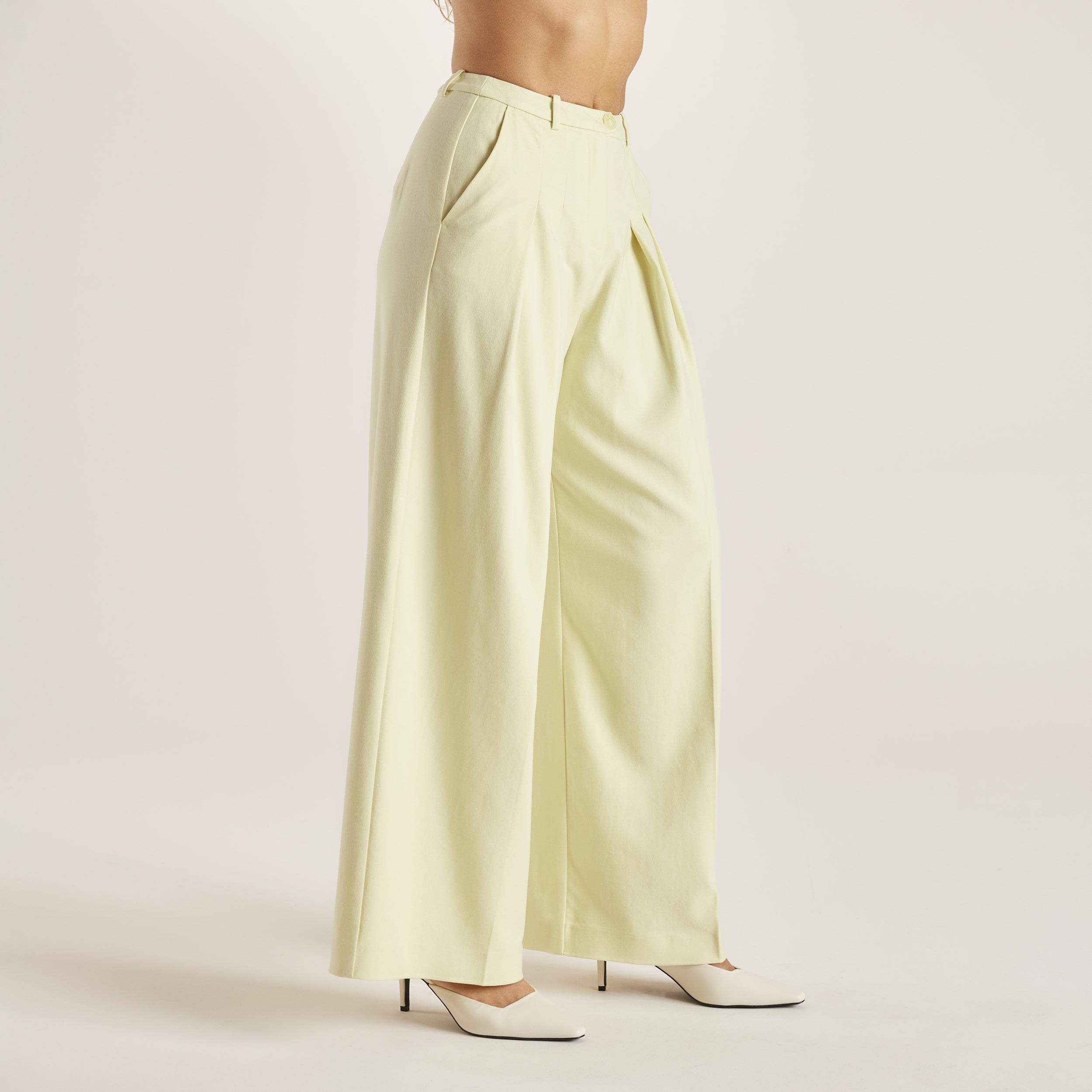Woven Wide-Leg Trousers - Buttermilk - Image 5