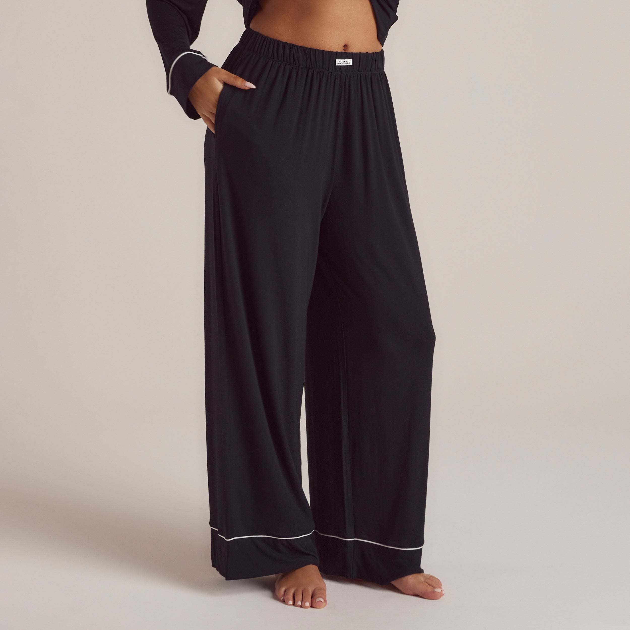 Modal Pyjama Bottoms - Black - Image 5