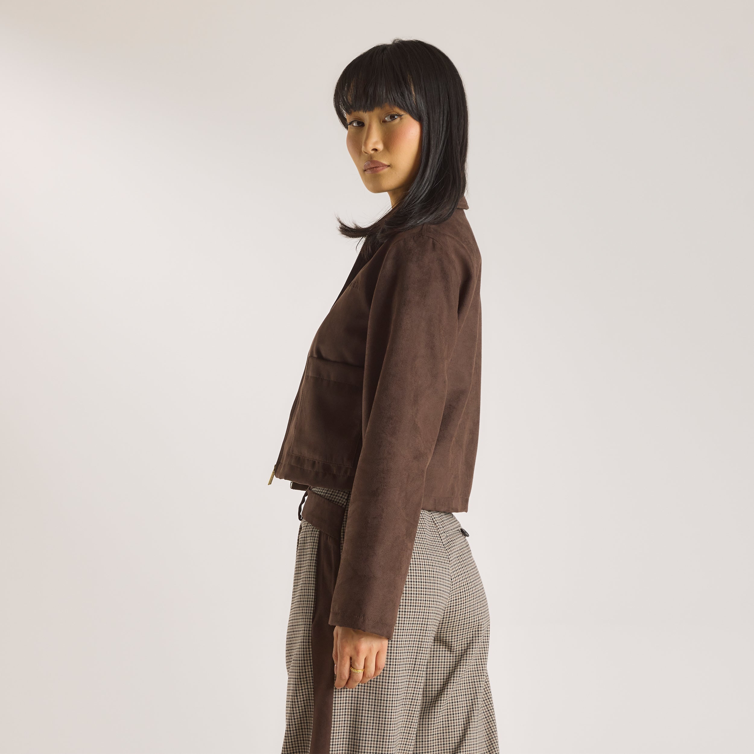 Suedette Jacket - Chocolate - Image 6