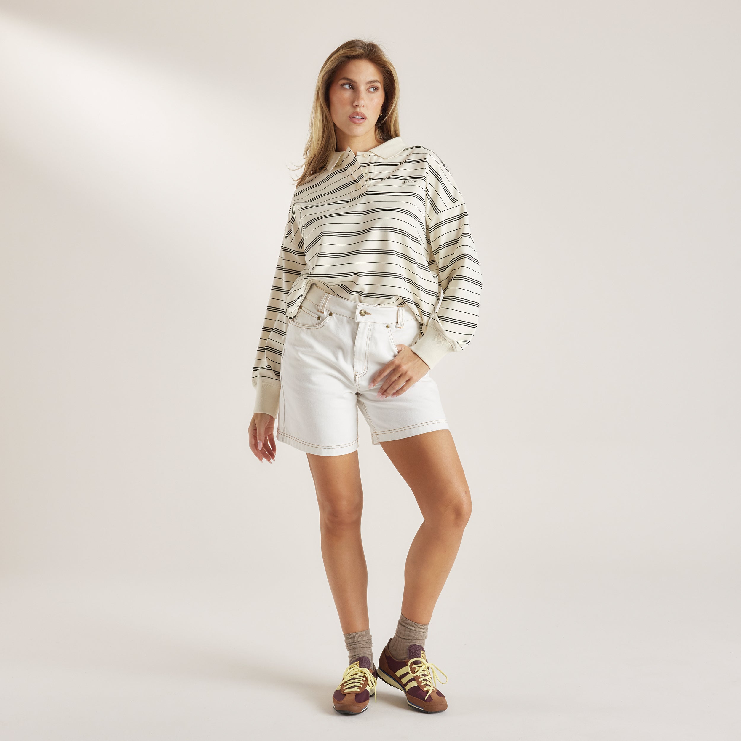Striped Rugby Shirt - Cream - Image 5