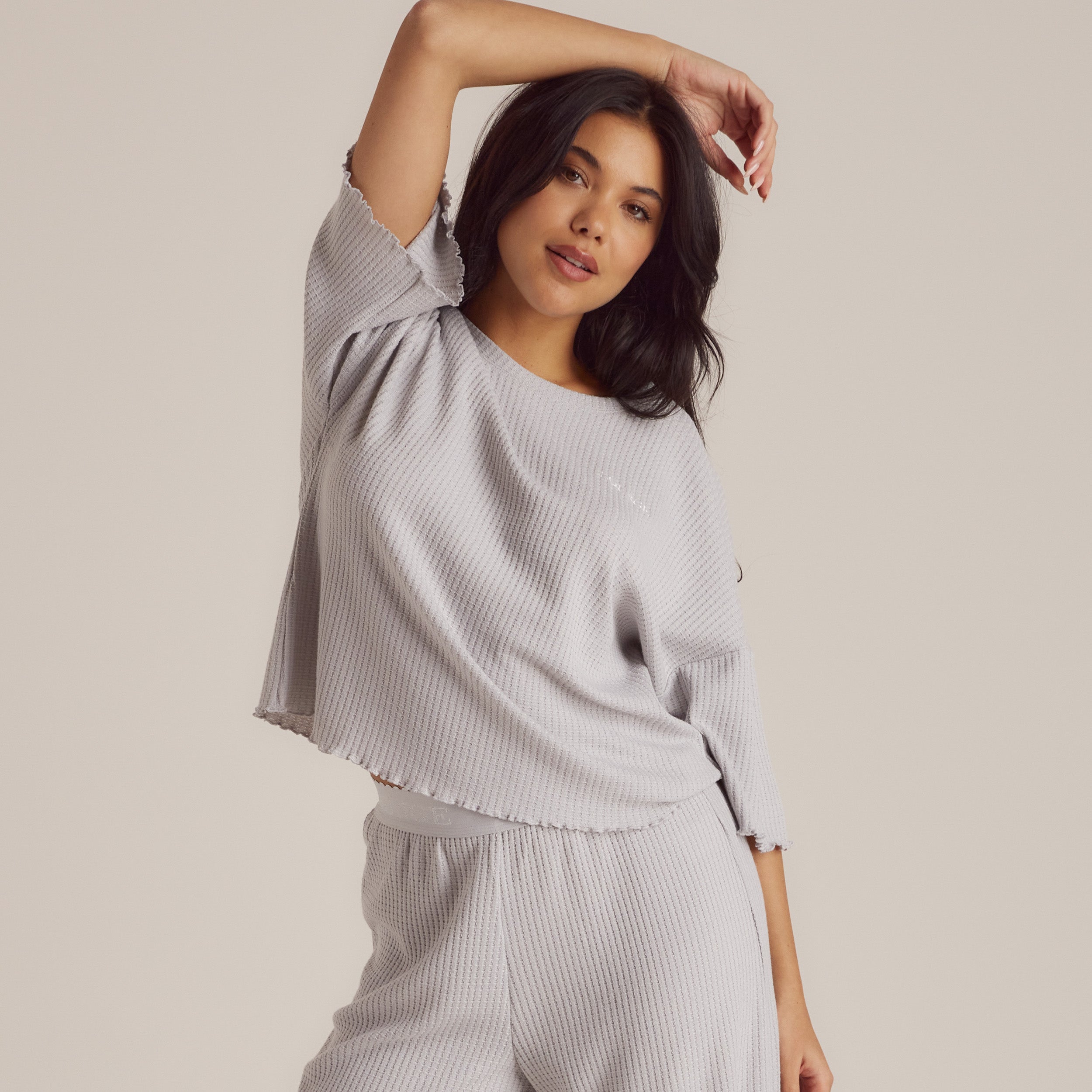 Soft Waffle Pyjama Top - Frost - Image 5