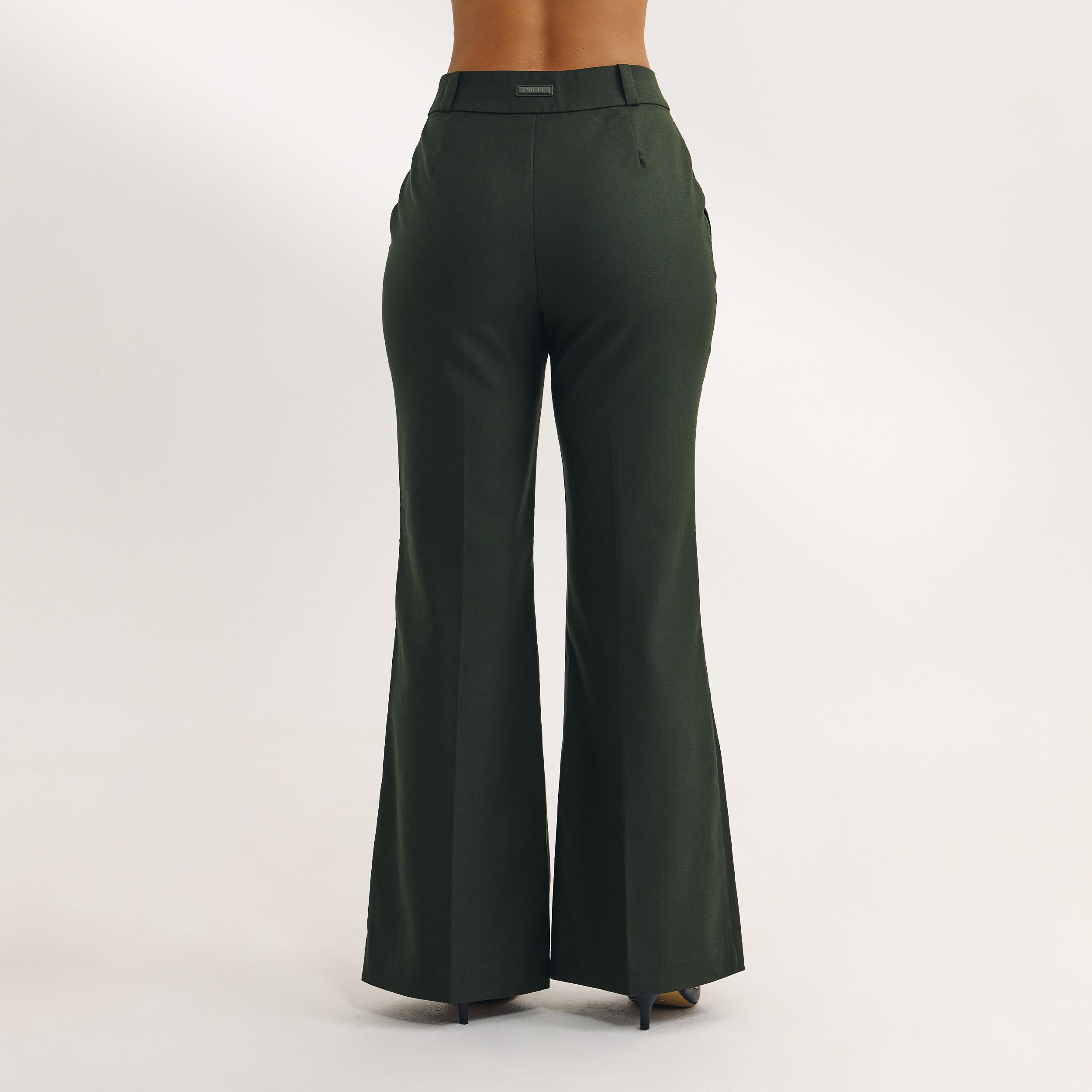 Flared Trousers - Dark Green - Image 5