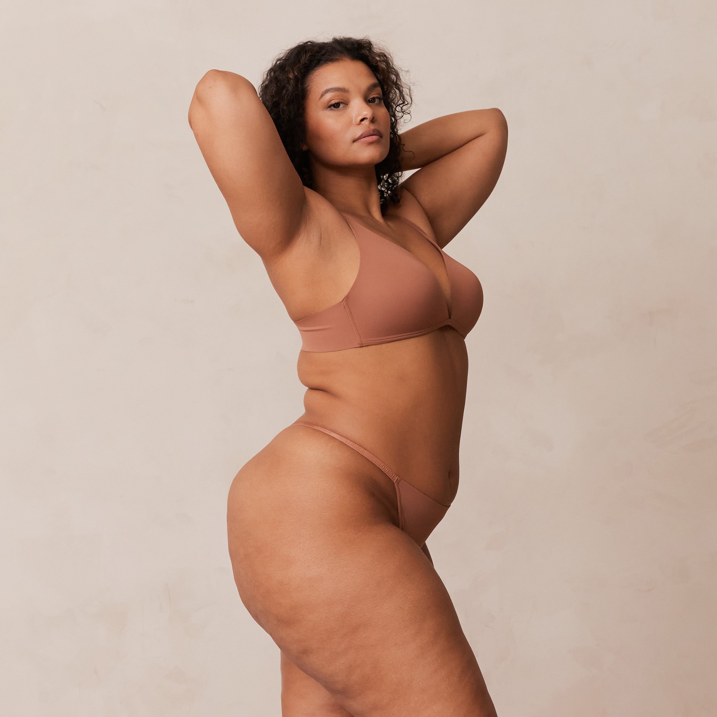 Light Non-Wired Plunge T-Shirt Bra - Mocha - Image 11