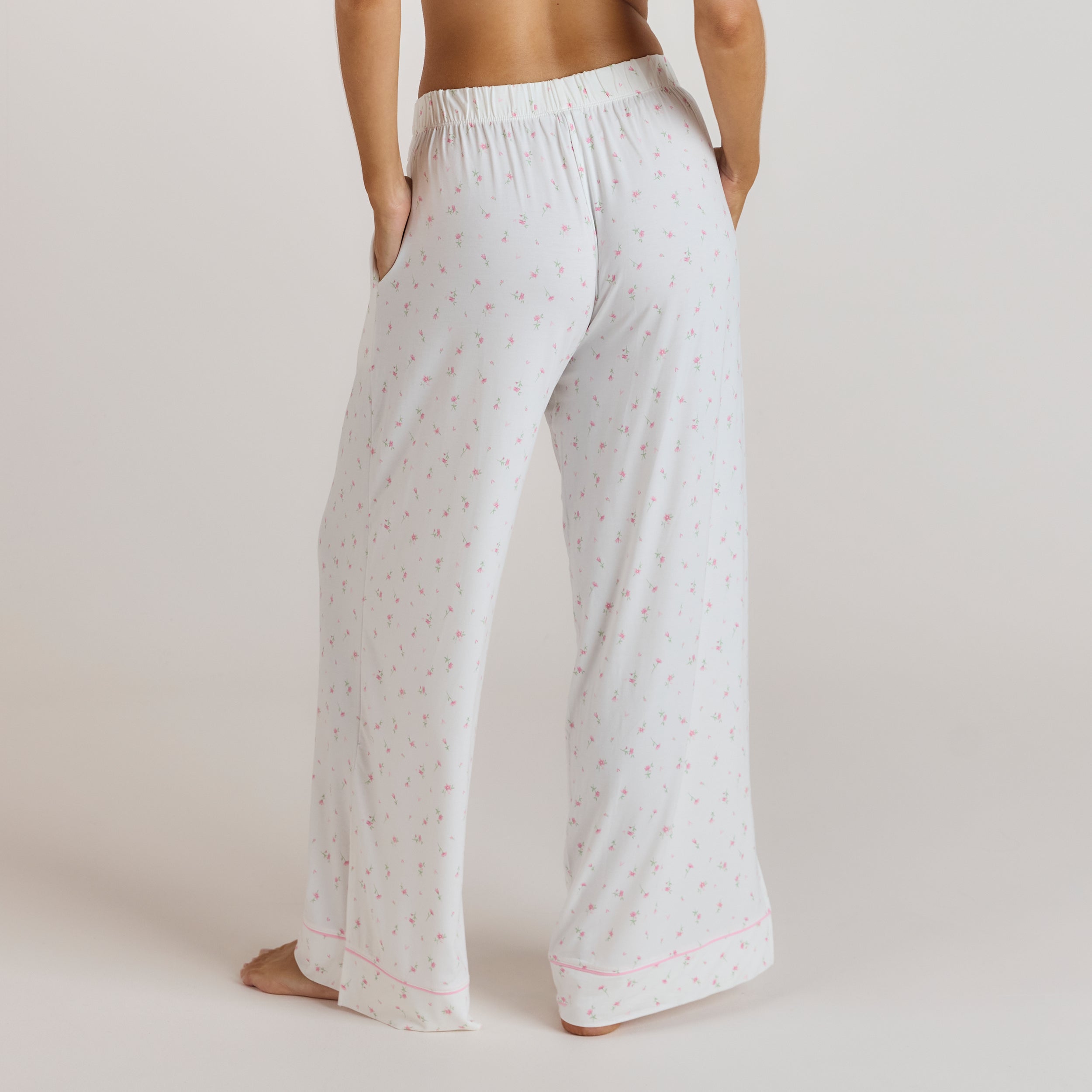 Modal Pyjama Bottoms - Floral Print - Image 2