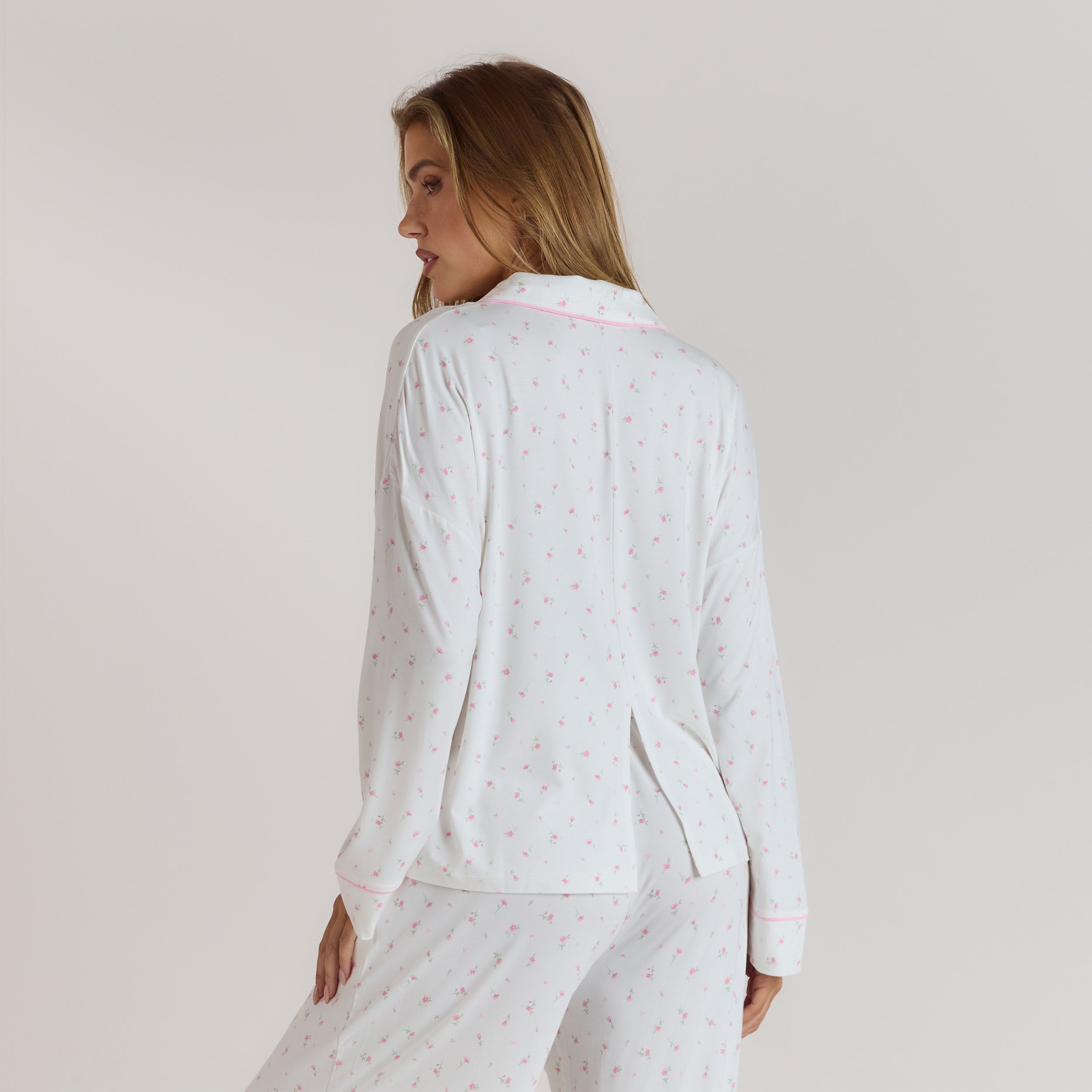 Modal Pyjama Shirt - Floral Print - Image 3