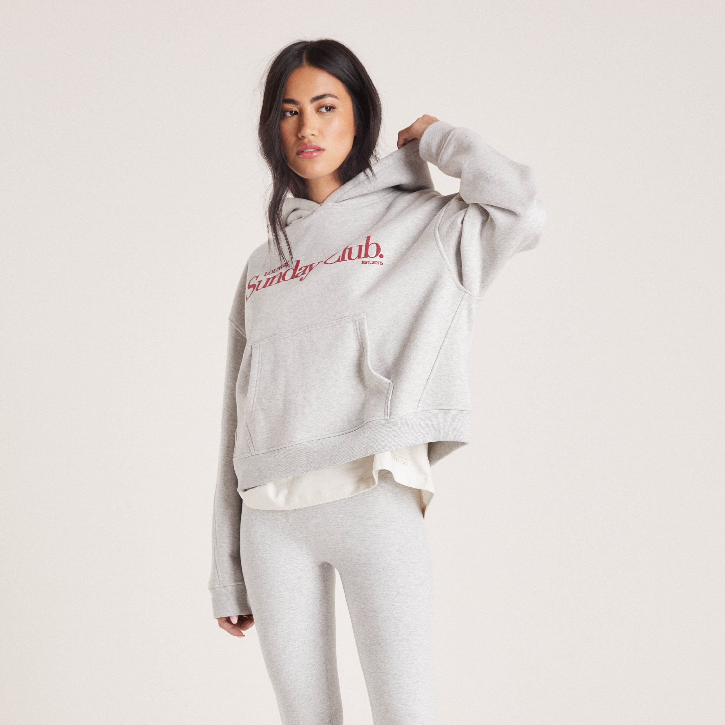 Boxy Hoodie - Grey Marl - Image 5