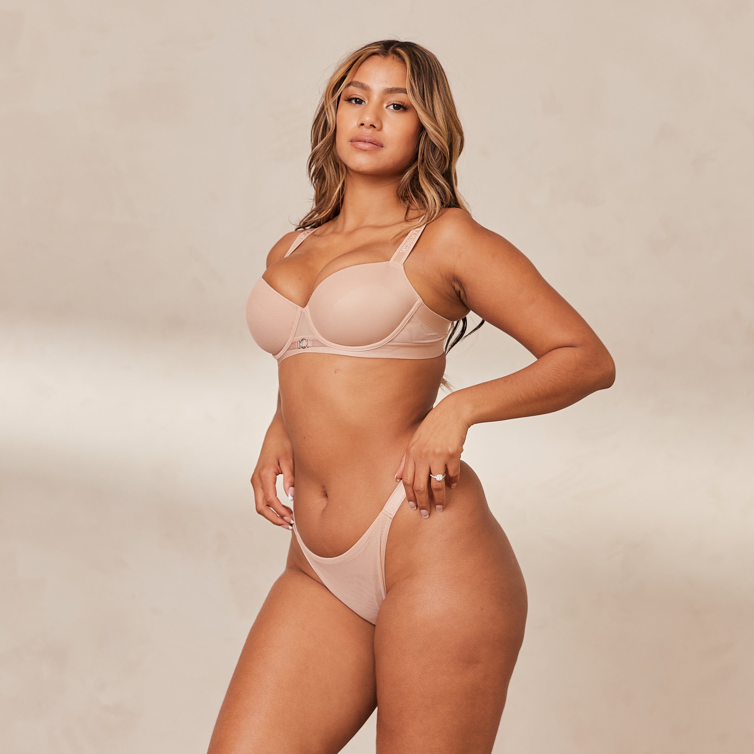 Smooth Mesh T-shirt Bra - Taupe - Image 11