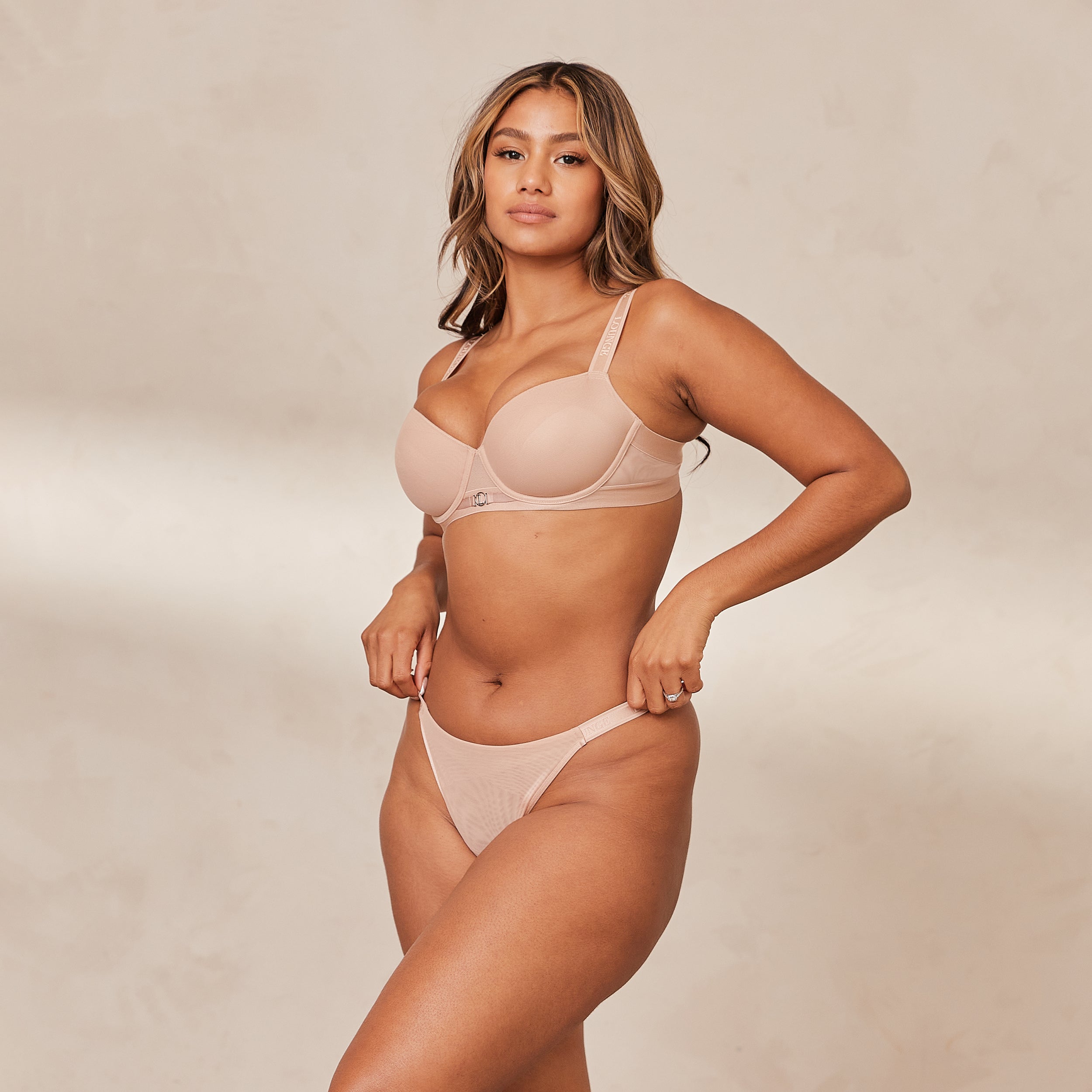 Smooth Mesh T-shirt Bra - Taupe - Image 5