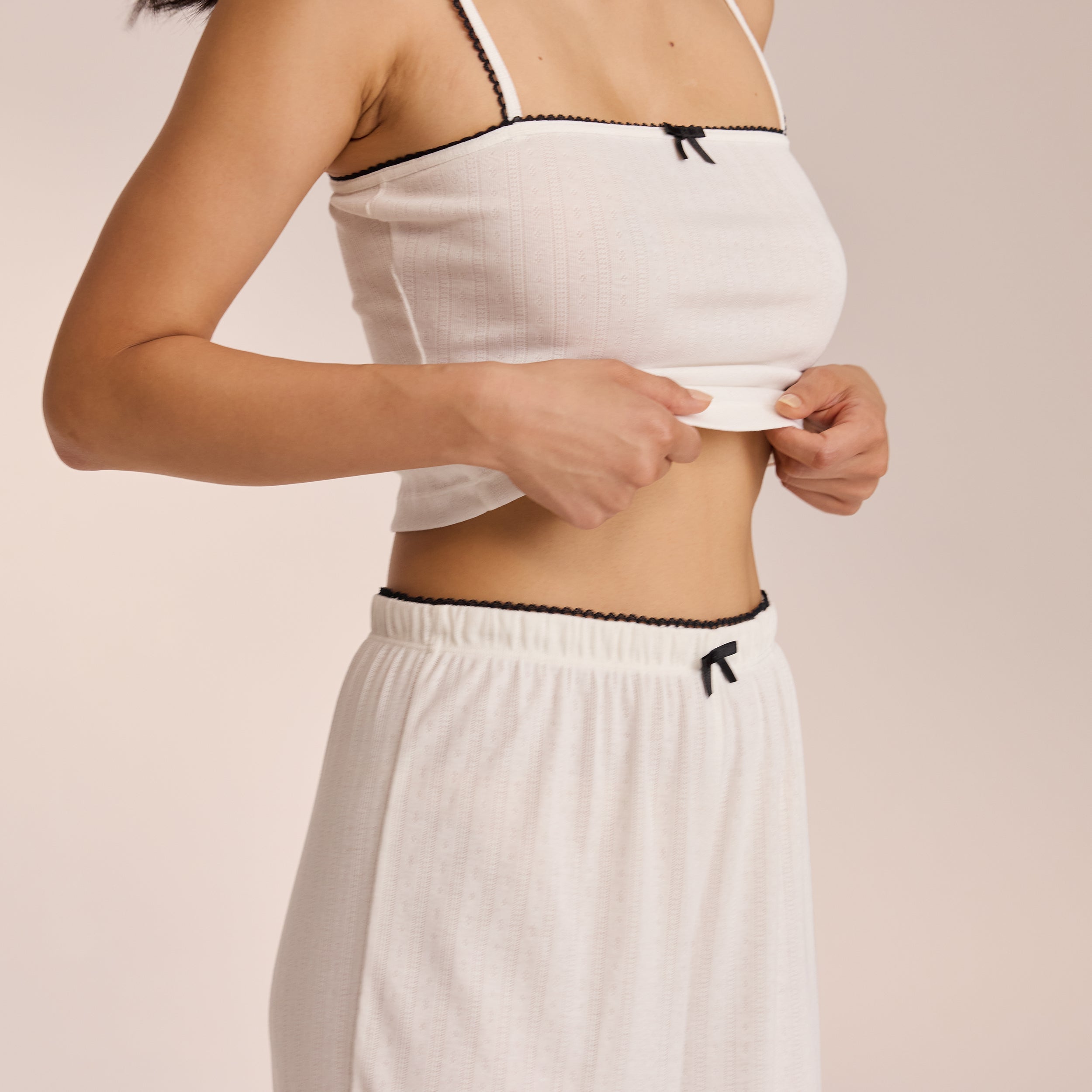 Pointelle Pyjama Bottoms - White - Image 5