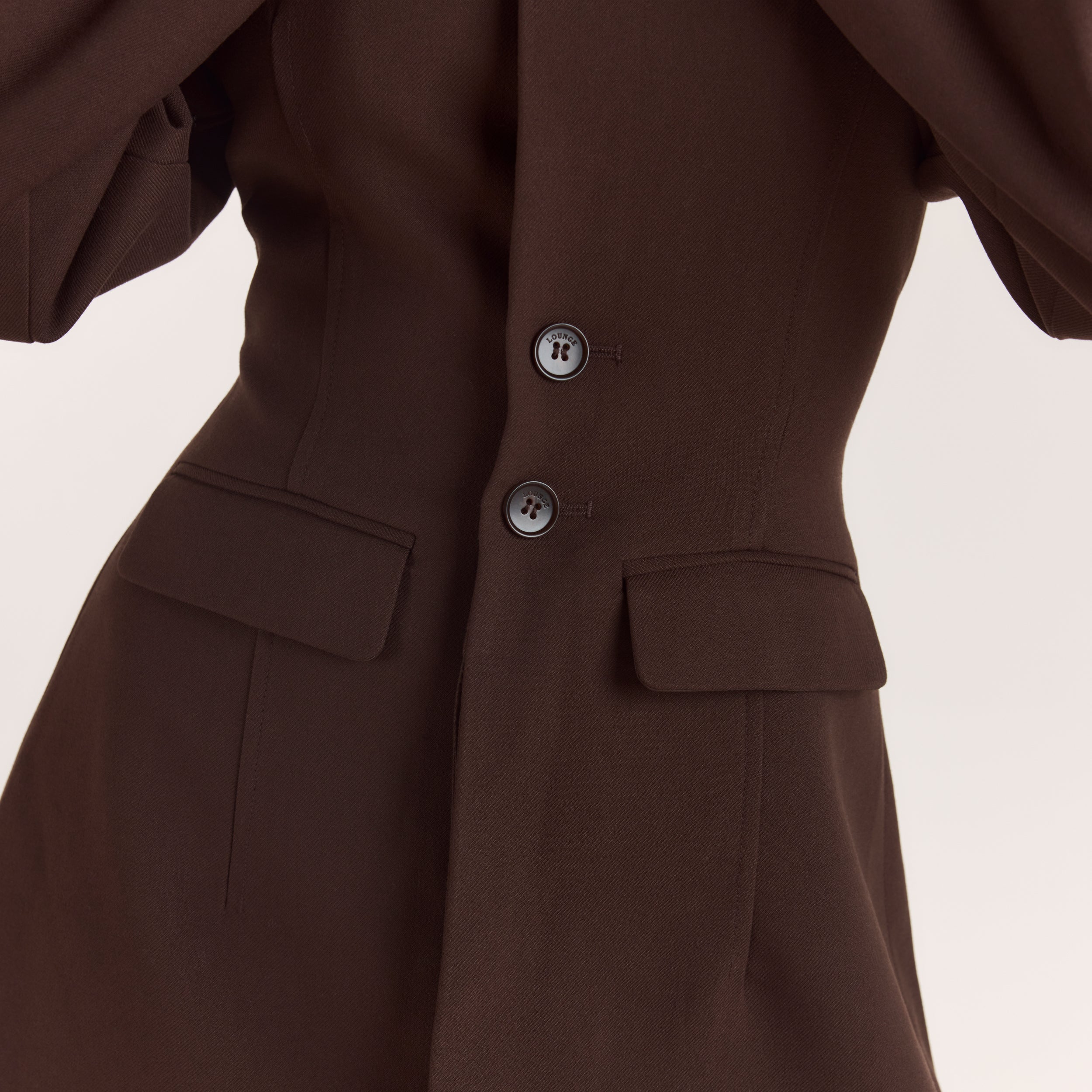 Structured Blazer Dress - Chocolate - Image 6