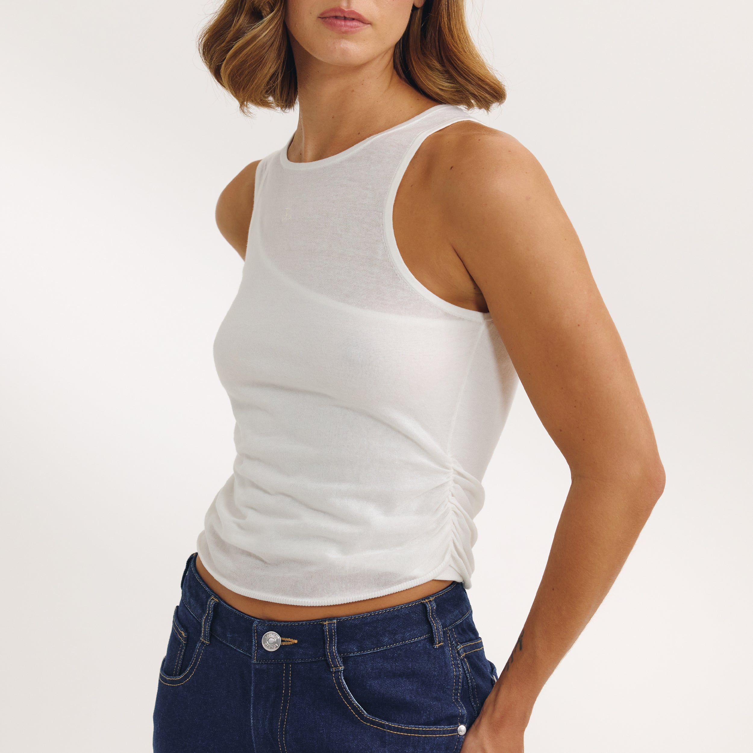 Layered Tank Top - White - Image 5