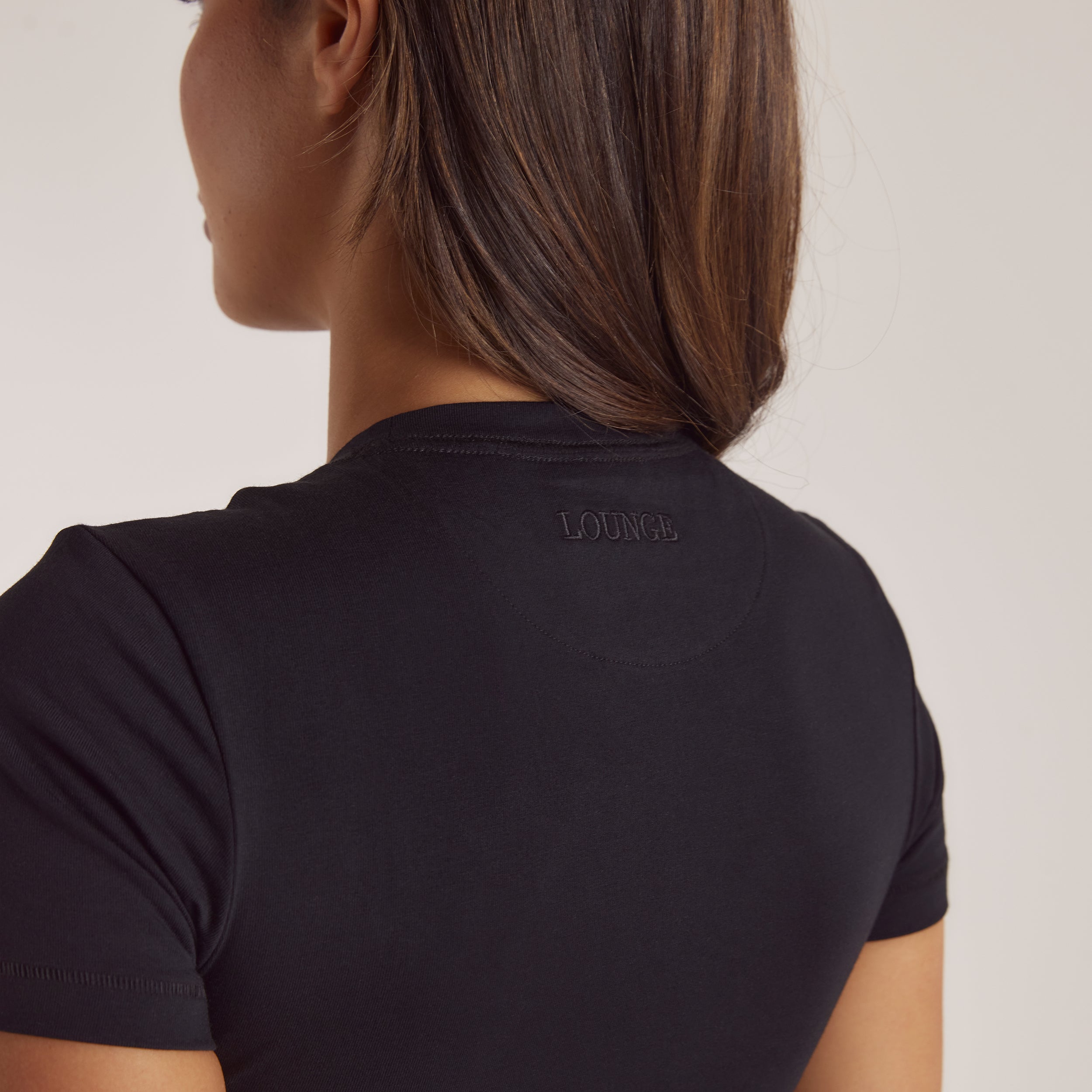 Cotton Blend Short Sleeve Top - Black - Image 6