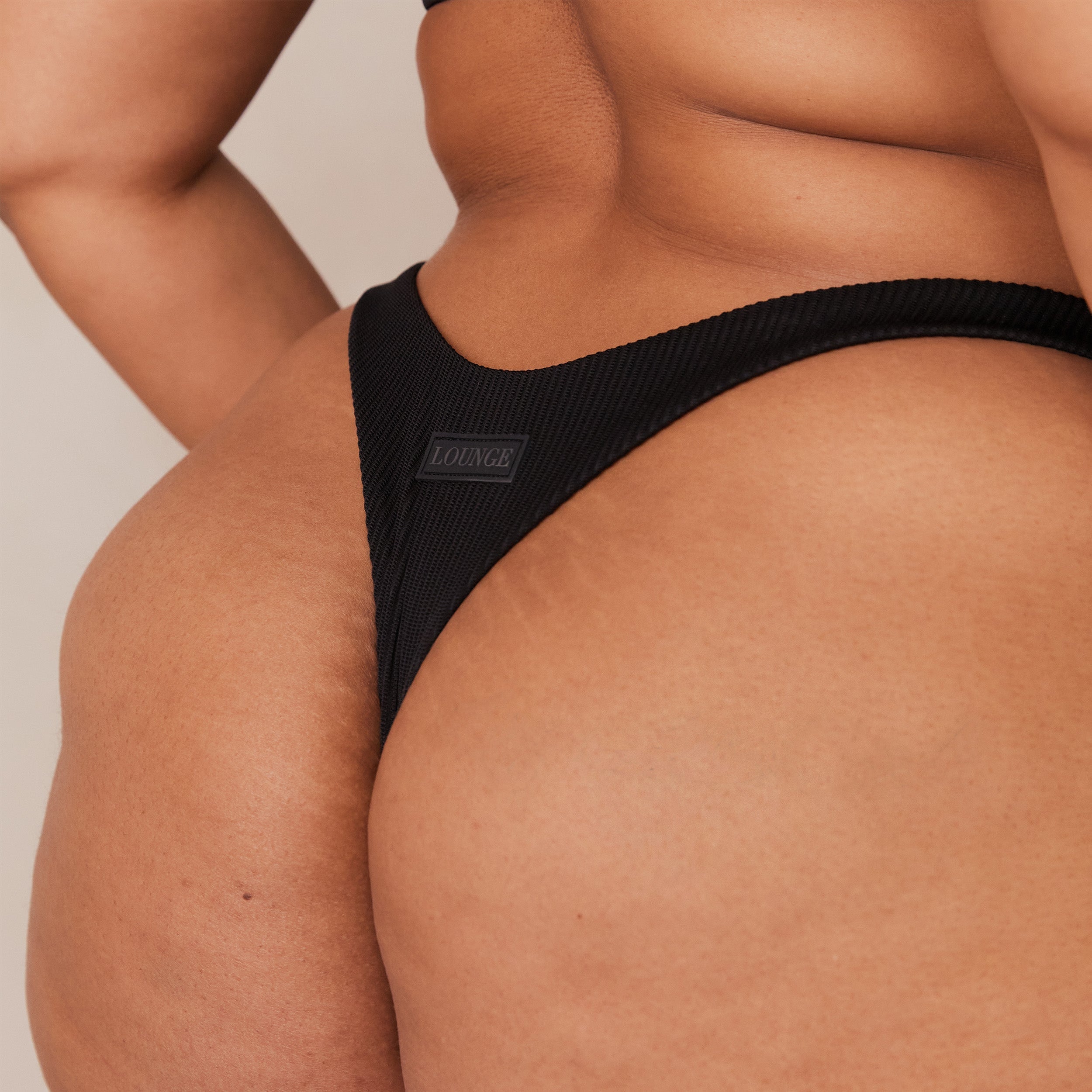 Ribbed Triangle Bra - Black - Image 12