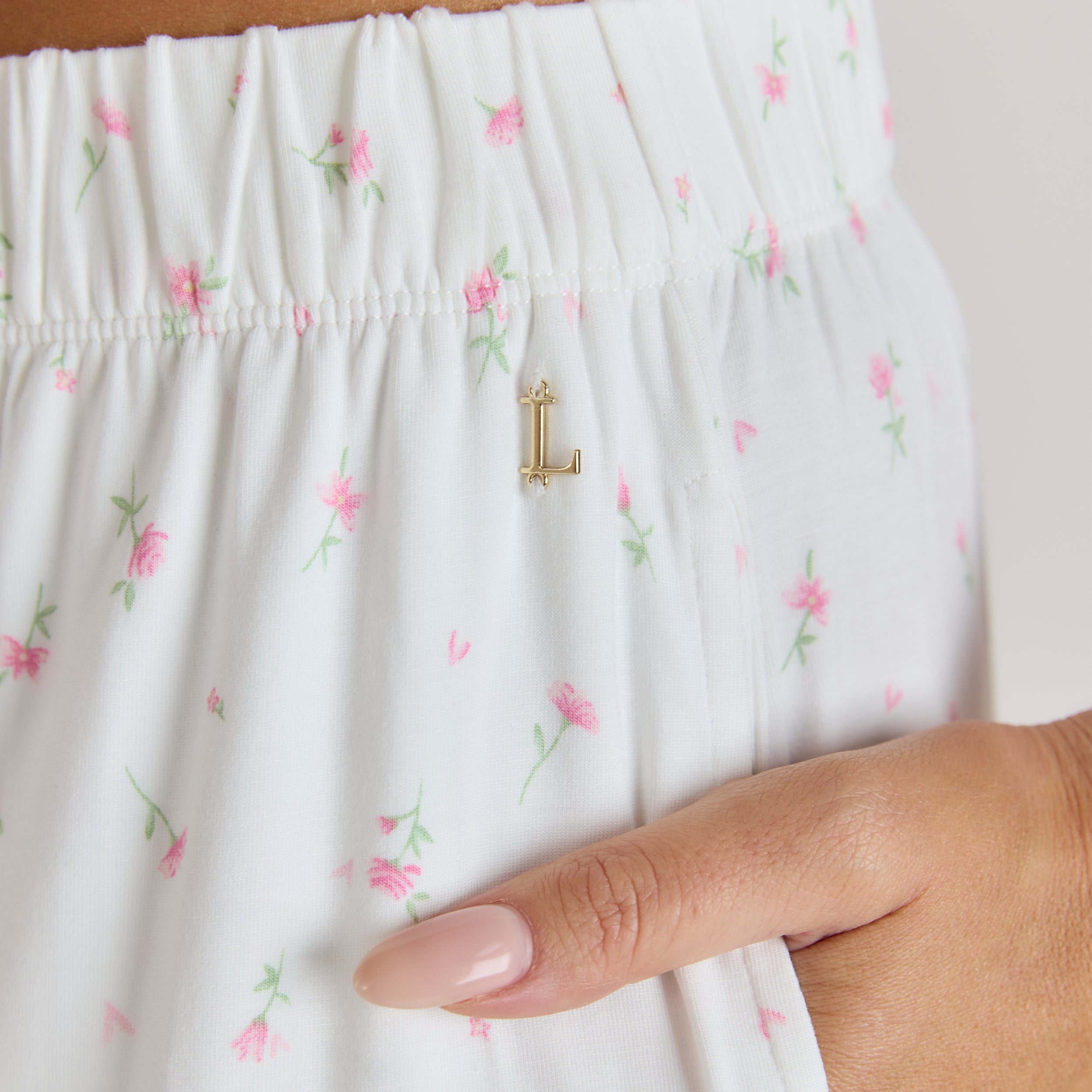 Modal Pyjama Bottoms - Floral Print - Image 5