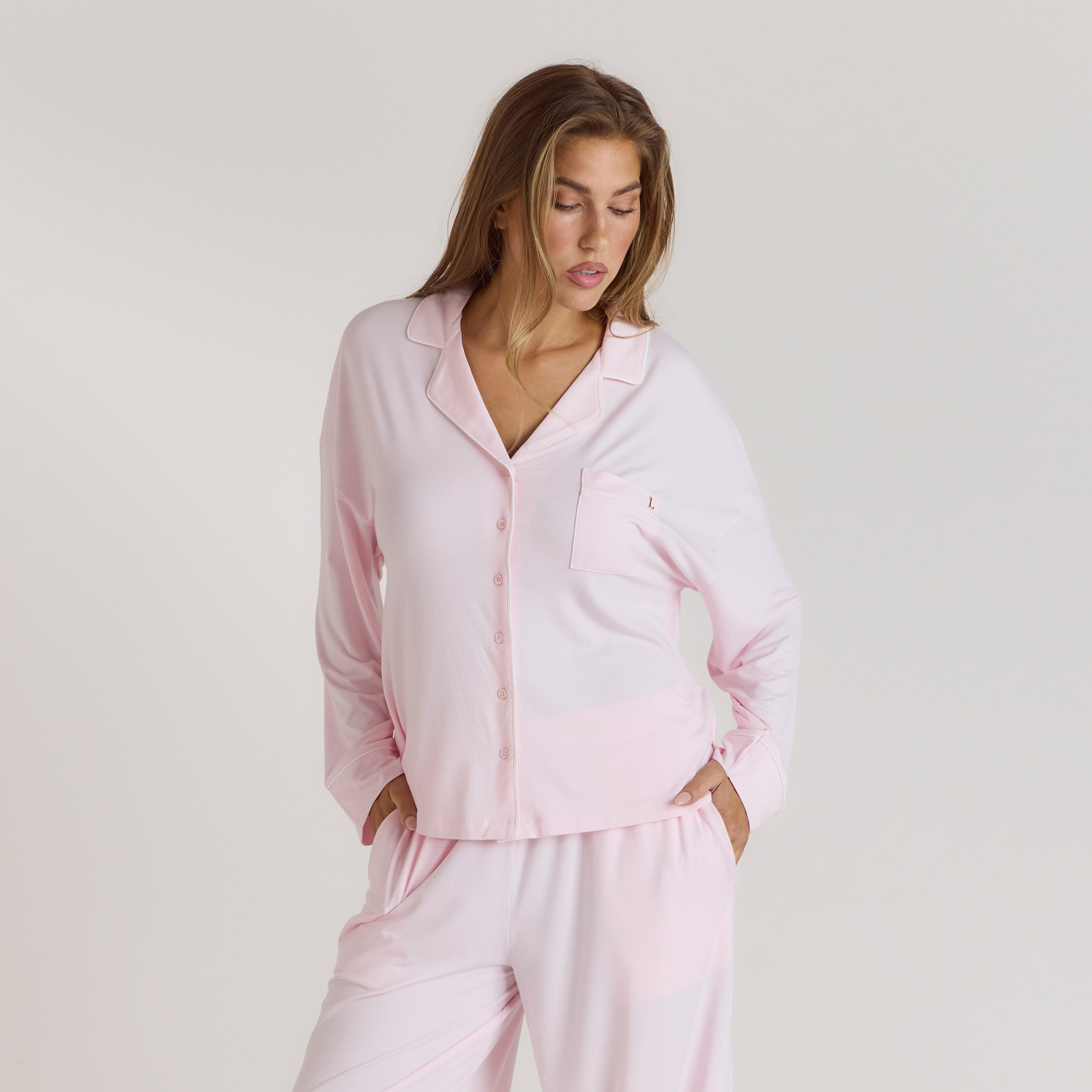 Modal Pyjama Shirt - Pink - Image 6