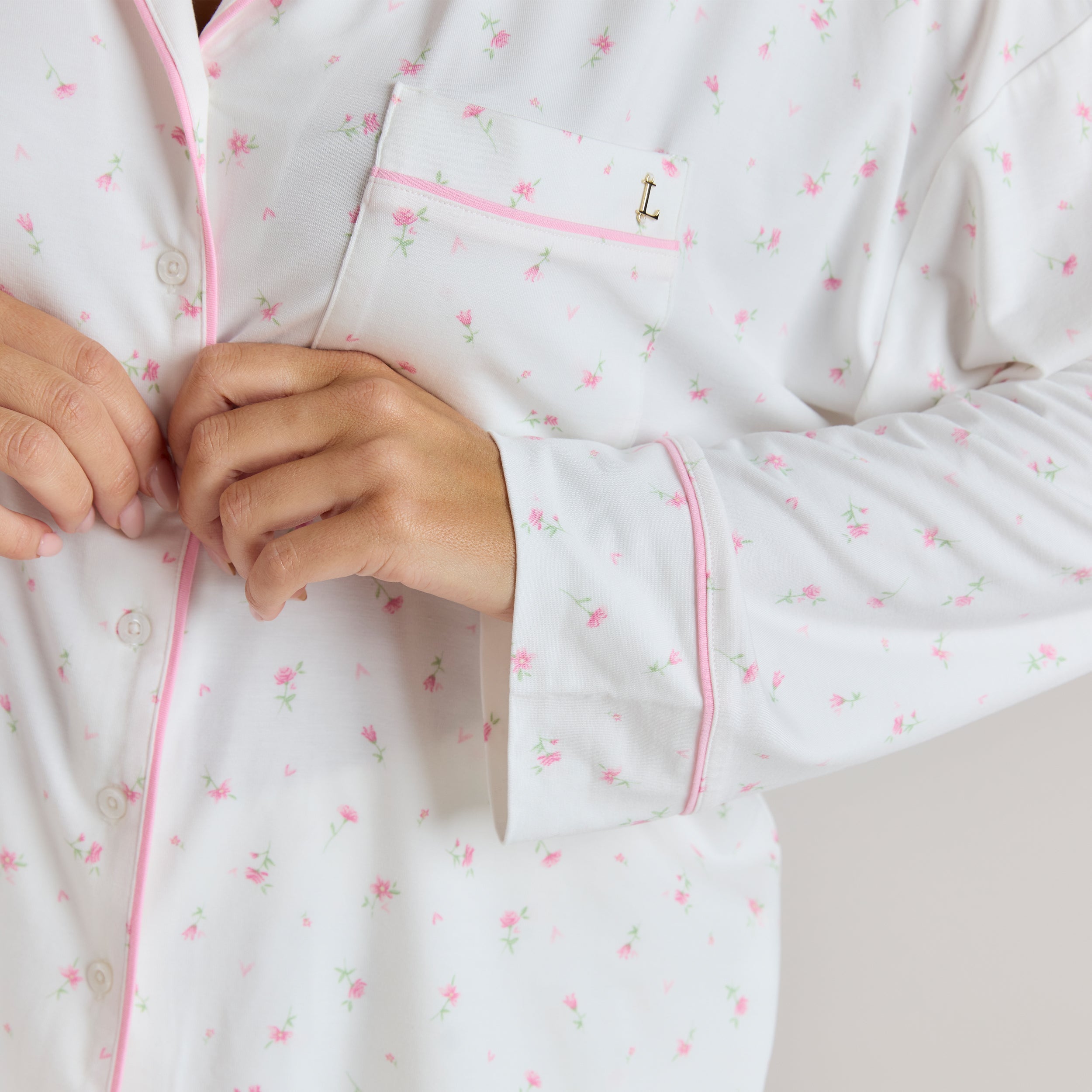 Modal Pyjama Shirt - Floral Print - Image 6