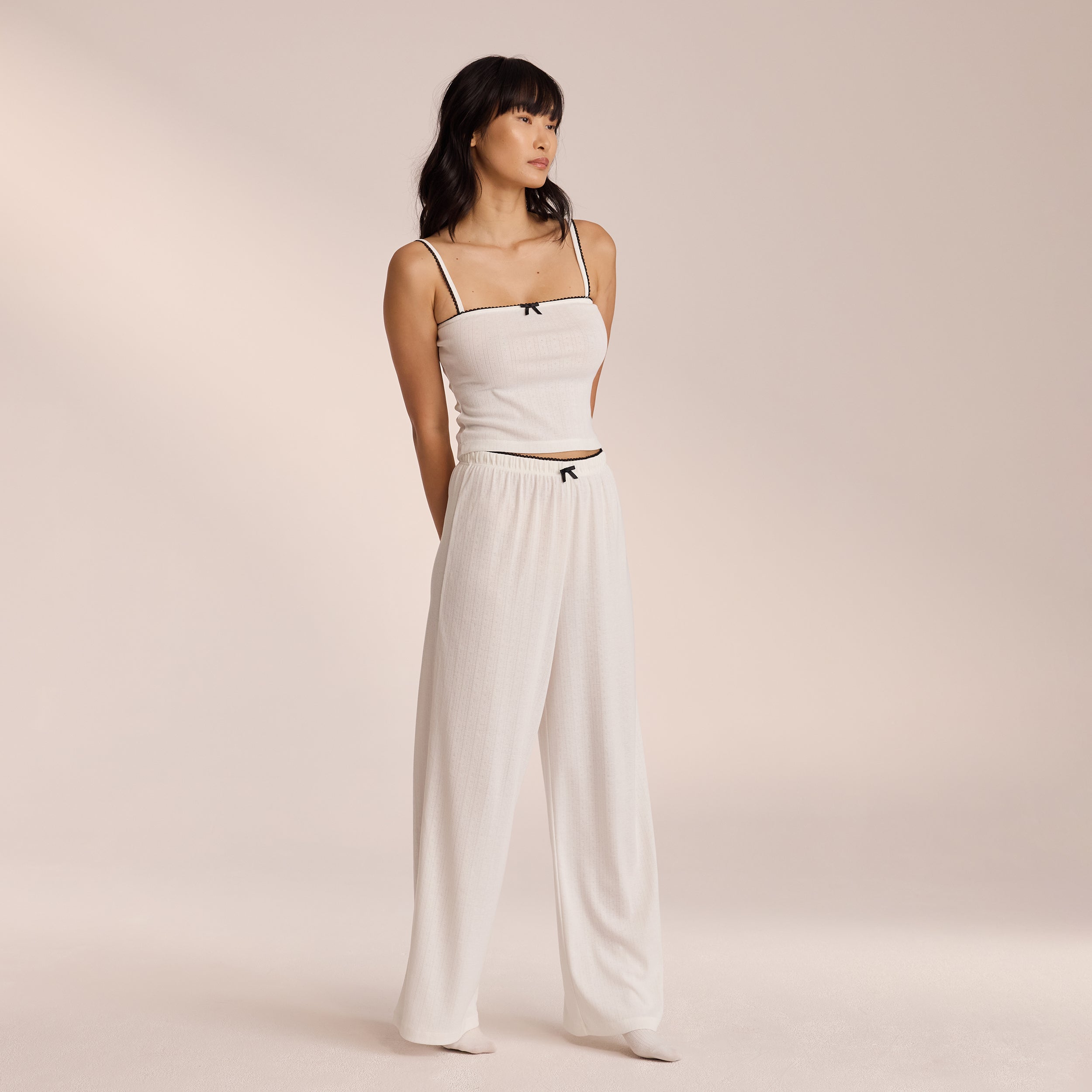Pointelle Pyjama Bottoms - White - Image 6