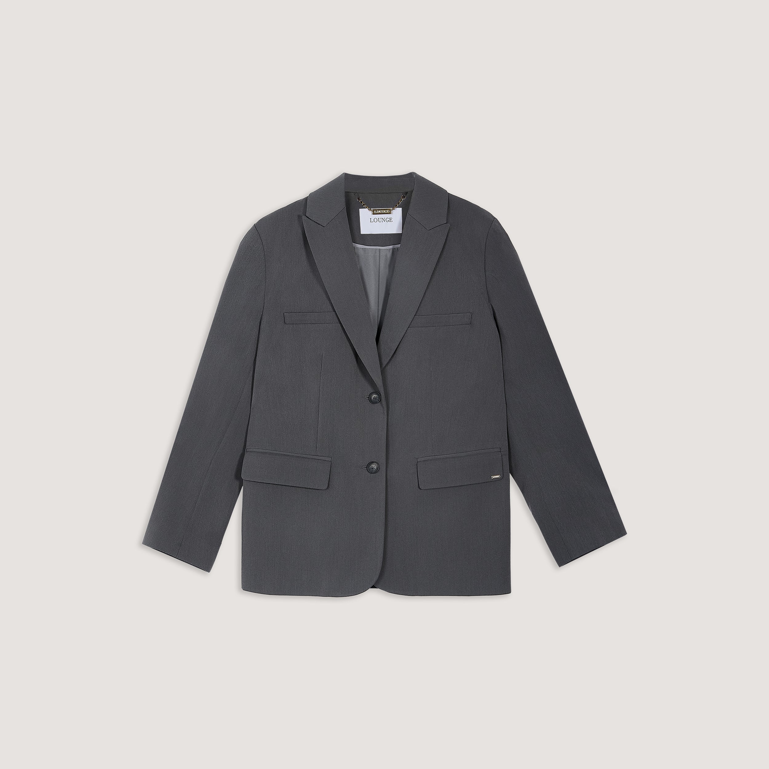 Oversized Blazer - Charcoal - Image 7