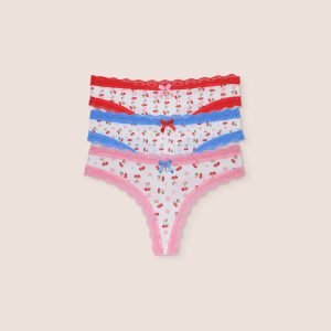Cherry Print Thongs (3-Pack) - Multi