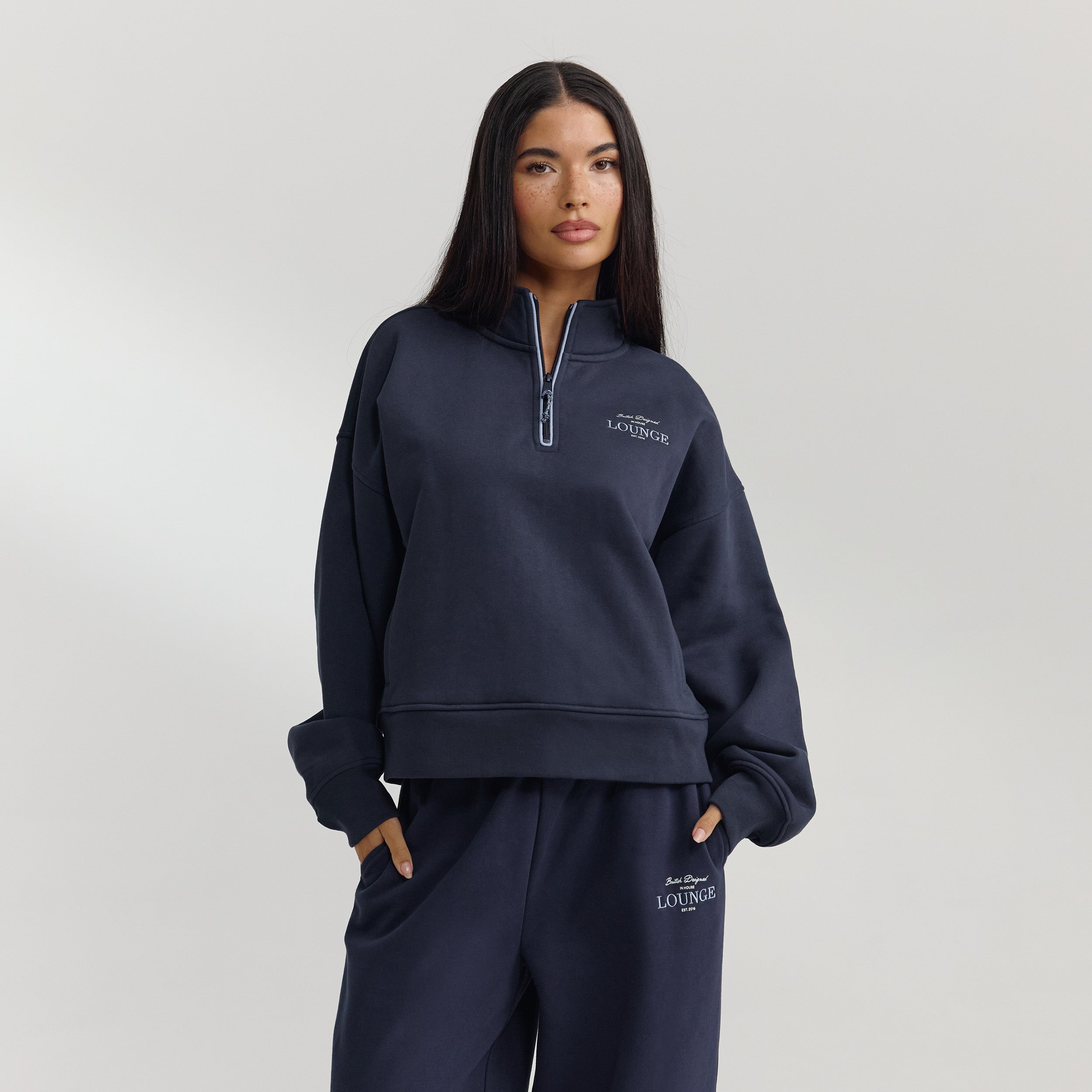 Quarter-Zip Jumper - Dark Blue - Image 2