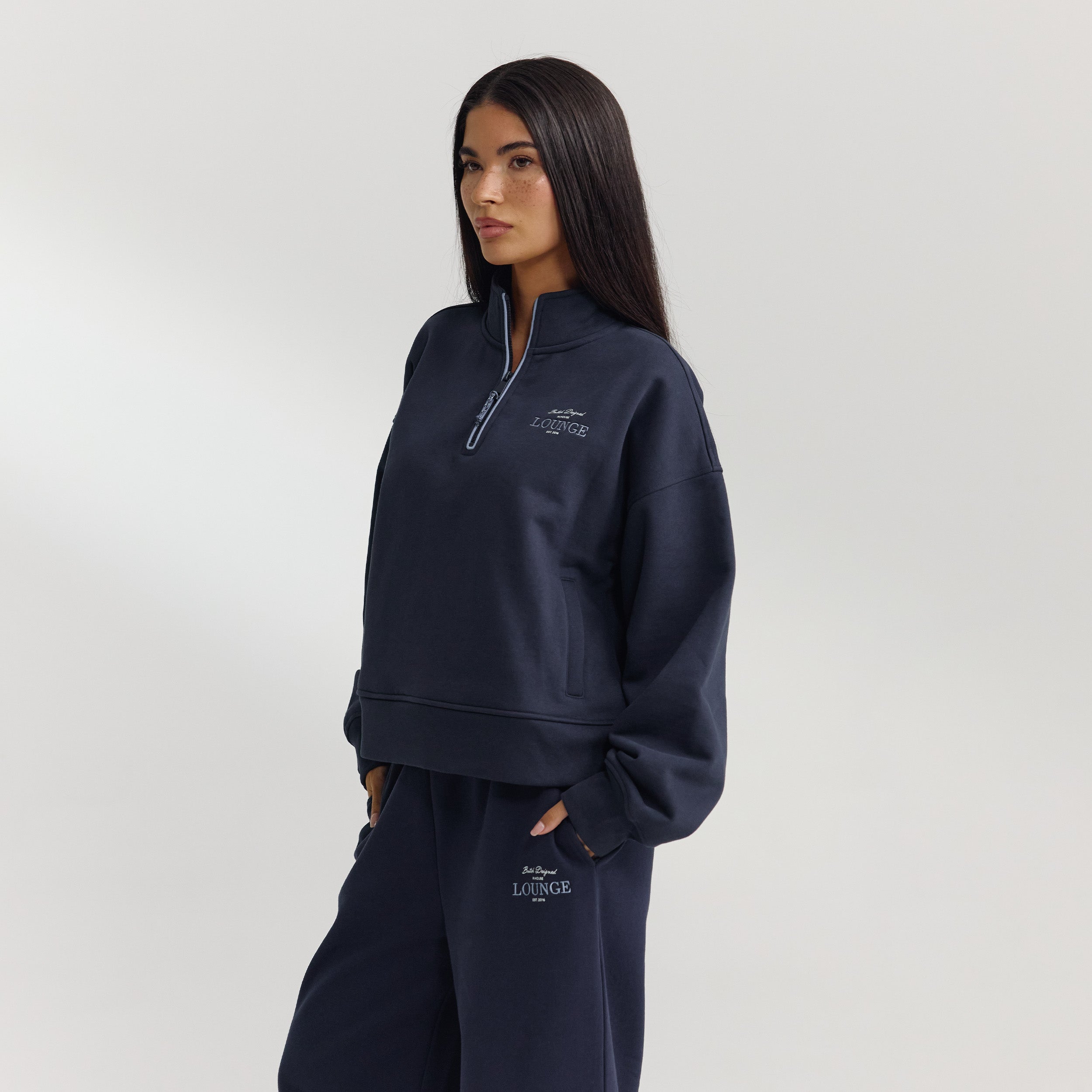 Quarter-Zip Jumper - Dark Blue - Image 3
