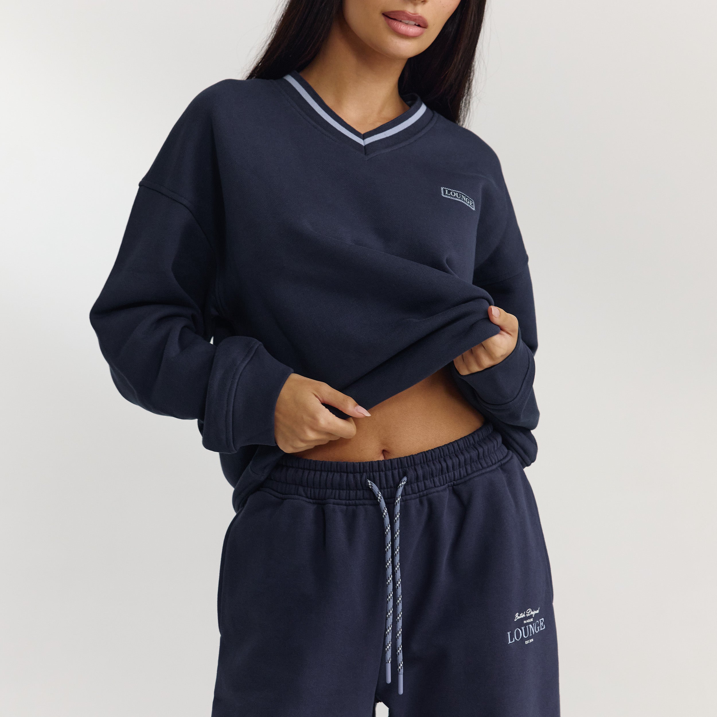 V-Neck Jumper - Dark Blue - Image 2