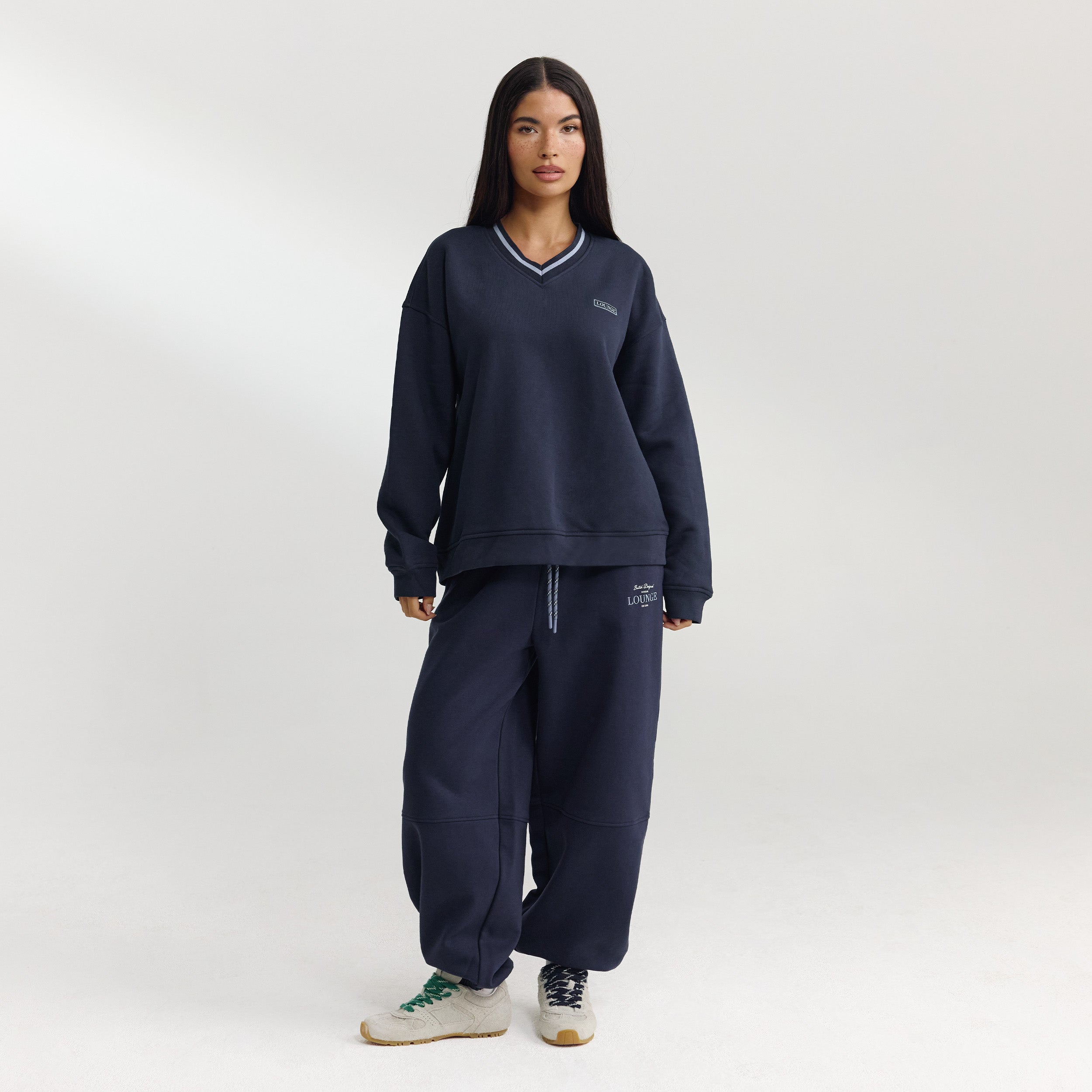 V-Neck Jumper - Dark Blue - Image 4