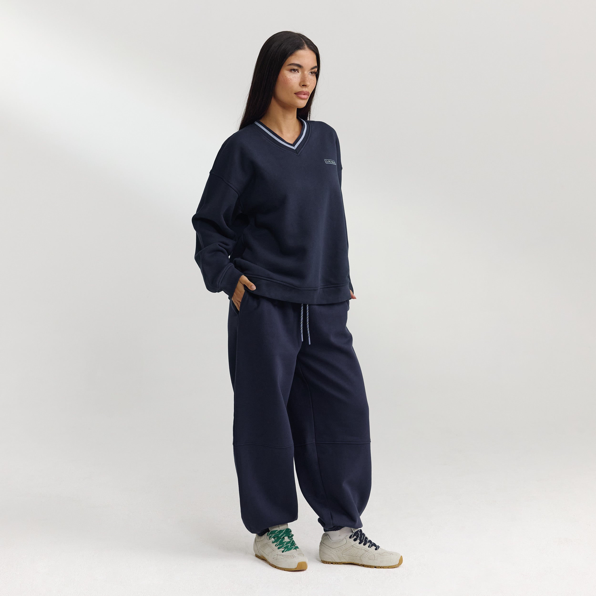 V-Neck Jumper - Dark Blue - Image 5