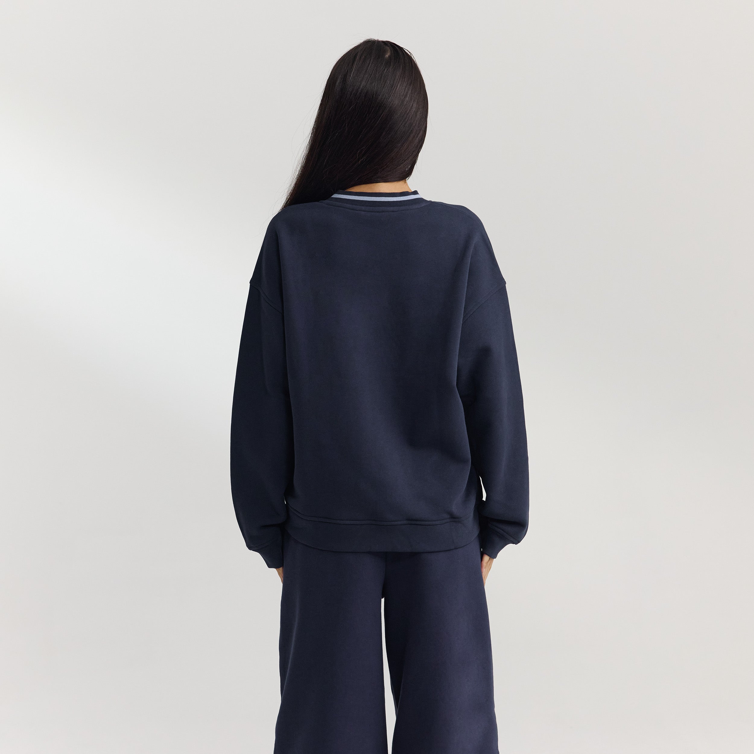 V-Neck Jumper - Dark Blue - Image 6