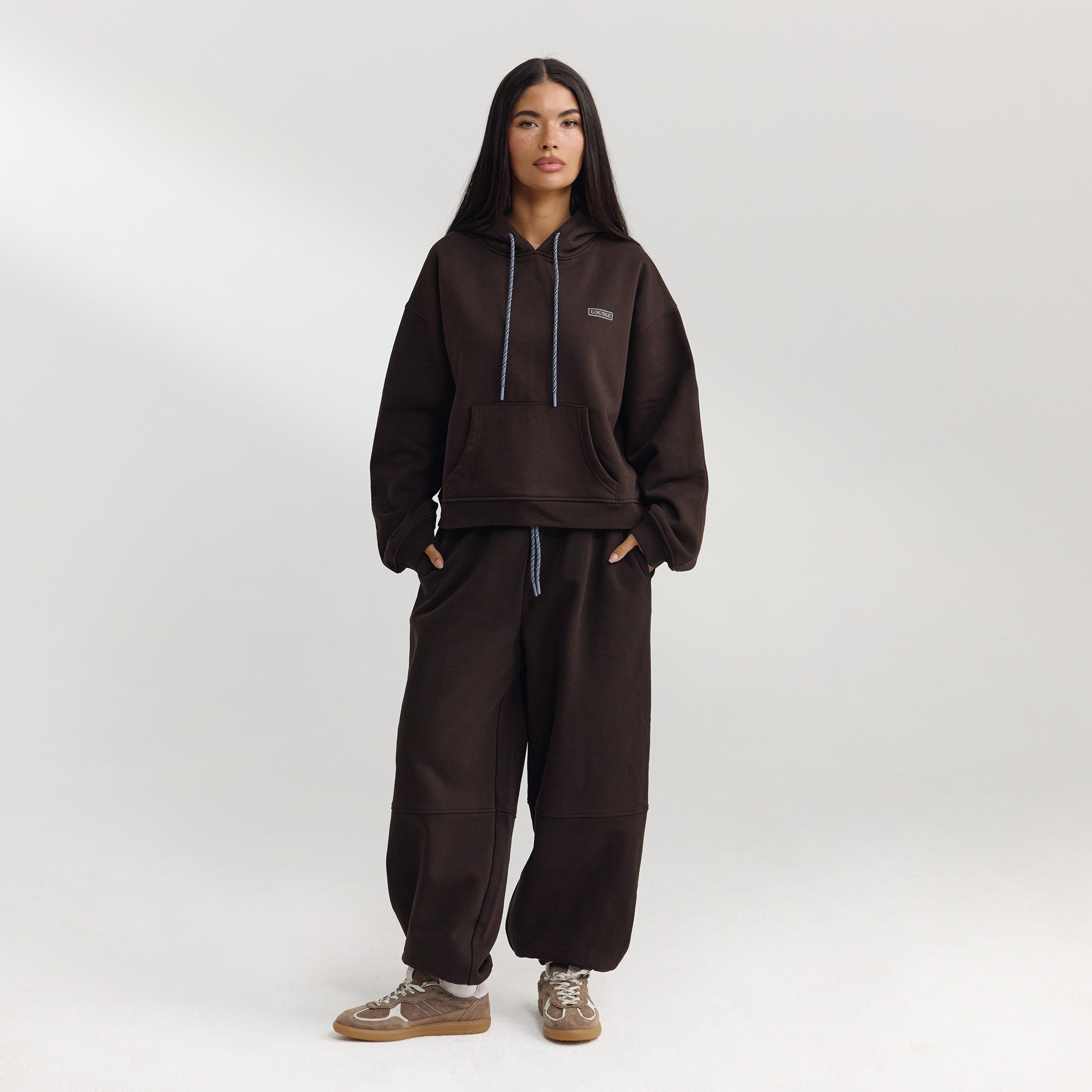 Barrel Leg Joggers - Dark Chocolate - Image 2