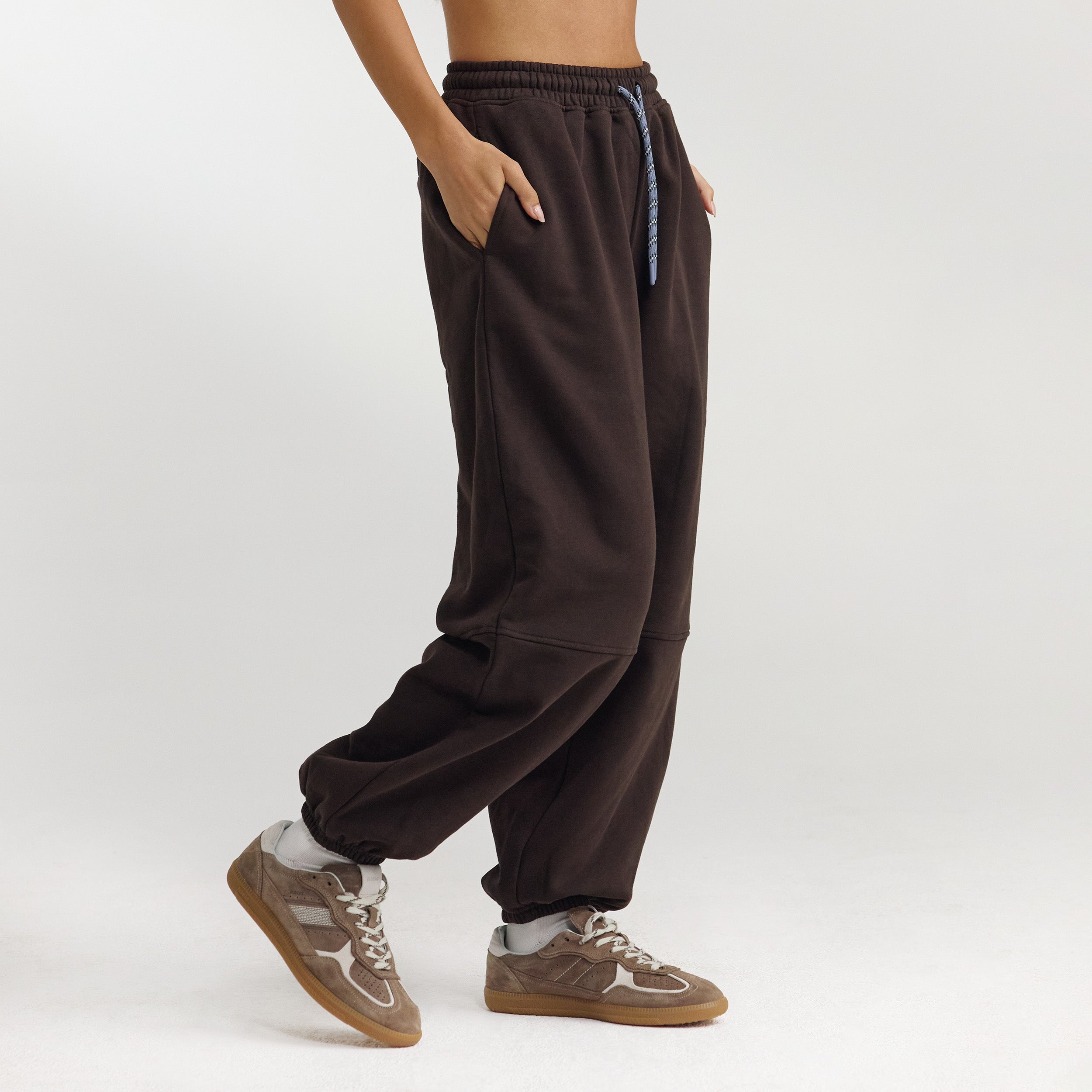 Barrel Leg Joggers - Dark Chocolate - Image 3