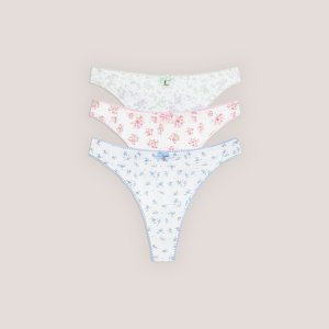 Bloom Thongs (3-Pack) - Floral Print