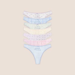 Days of the Week Thongs (7-Pack) - Multicolour Print
