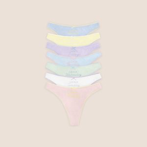 Days of the Week Thongs (7-Pack) - Multicolour Pastel