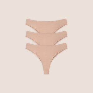 Seamless Bonded Brazilian Briefs (3-Pack) - Honey