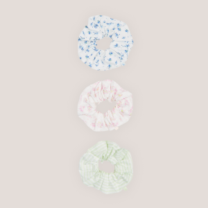 Bloom & Stripe Scrunchies (3-Pack) - Multicolour