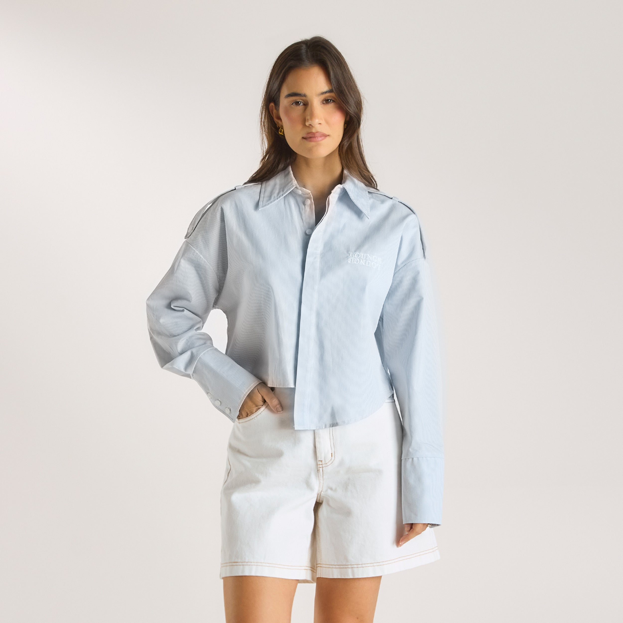 Asymmetric Shirt - Blue Stripe - Image 4