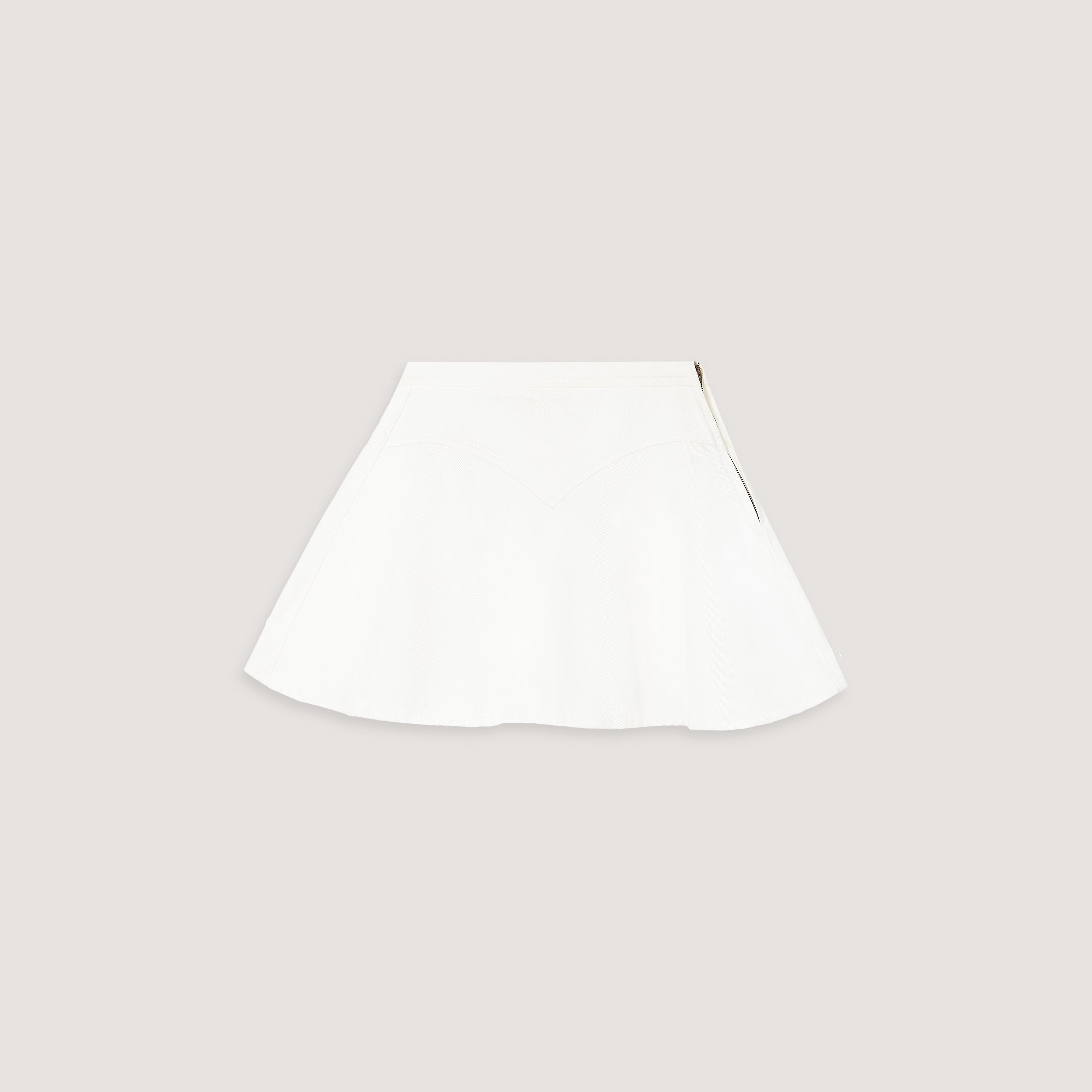 High-Waisted Denim Skirt - White - Image 7